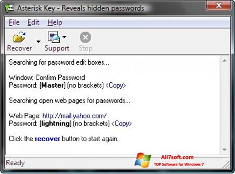 Zrzut ekranu Asterisk Key na Windows 7