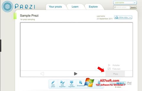 Zrzut ekranu Prezi na Windows 7