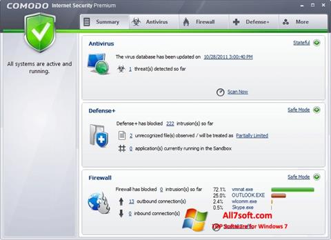 Zrzut ekranu Comodo Internet Security Premium na Windows 7