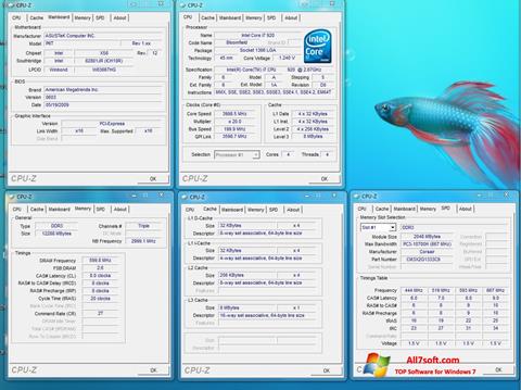 Zrzut ekranu CPU-Z na Windows 7