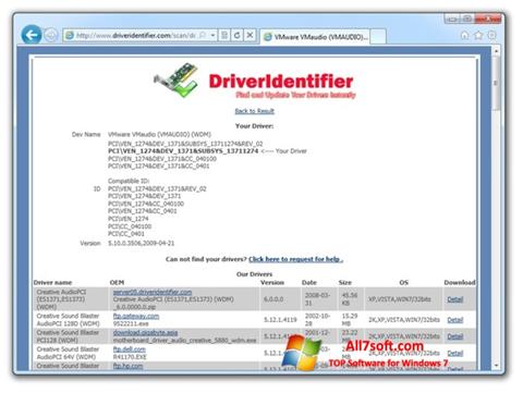 Zrzut ekranu Driver Identifier na Windows 7