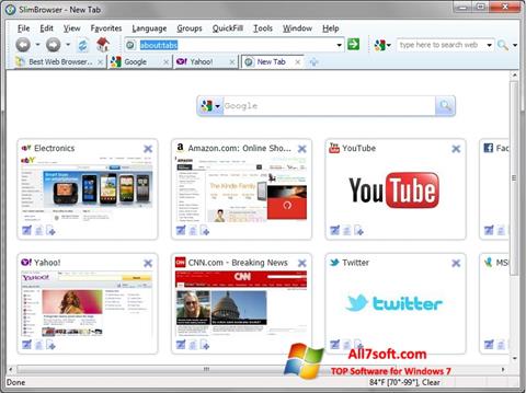 Zrzut ekranu SlimBrowser na Windows 7