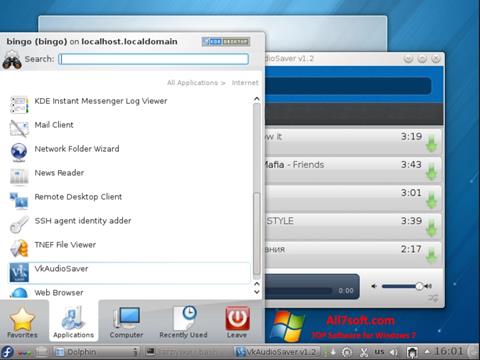 Zrzut ekranu VkAudioSaver na Windows 7