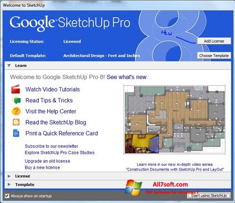 Zrzut ekranu Google SketchUp Pro na Windows 7