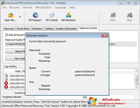 Zrzut ekranu Advanced Office Password Recovery na Windows 7
