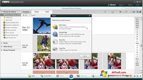 Zrzut ekranu Nero MediaHome na Windows 7