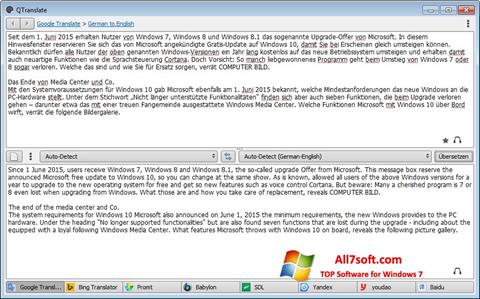 Zrzut ekranu QTranslate na Windows 7