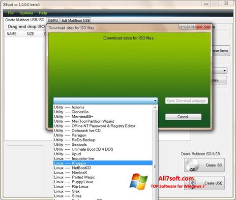 Zrzut ekranu XBoot na Windows 7