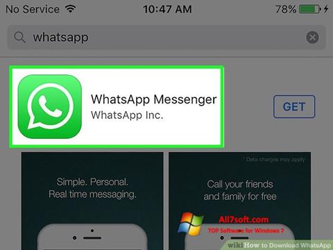 Zrzut ekranu WhatsApp na Windows 7
