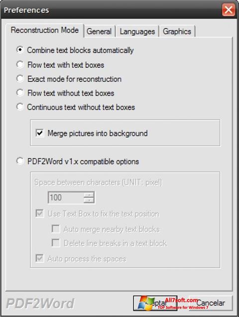 Zrzut ekranu PDF2Word na Windows 7