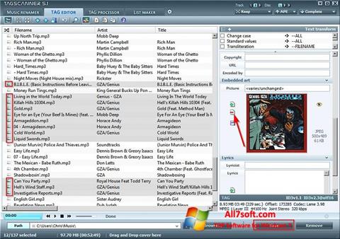 Zrzut ekranu TagScanner na Windows 7
