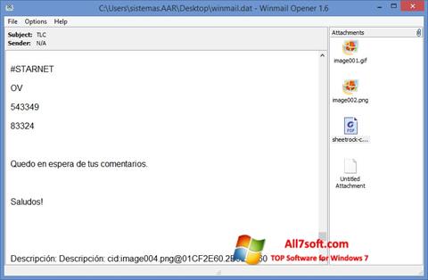 Zrzut ekranu Winmail Opener na Windows 7