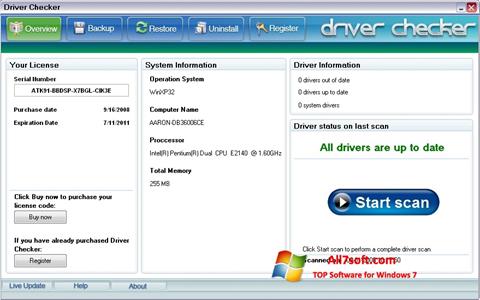 Zrzut ekranu Driver Checker na Windows 7