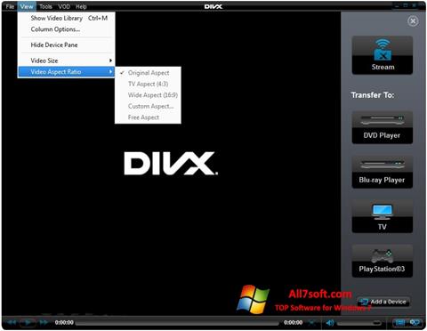 Zrzut ekranu DivX Player na Windows 7