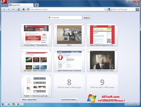 Zrzut ekranu Opera na Windows 7