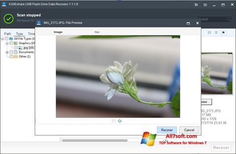Zrzut ekranu USB Flash Drive Recovery na Windows 7