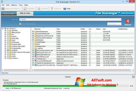 Zrzut ekranu File Scavenger na Windows 7