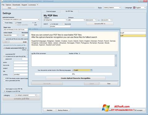 Zrzut ekranu Scan2PDF na Windows 7