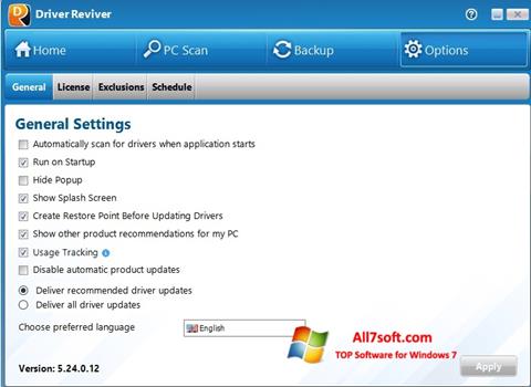 Zrzut ekranu Driver Reviver na Windows 7