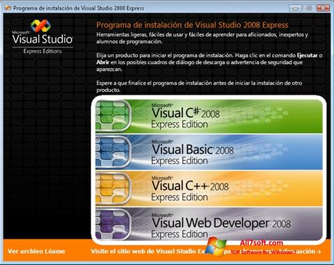 Zrzut ekranu Microsoft Visual Studio na Windows 7