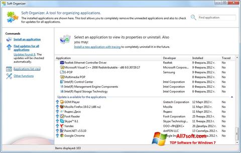 Zrzut ekranu Soft Organizer na Windows 7