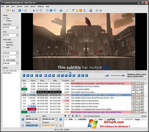 Zrzut ekranu Subtitle Workshop na Windows 7