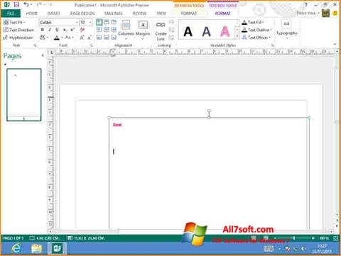 Zrzut ekranu Microsoft Publisher na Windows 7