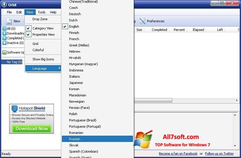 Zrzut ekranu Orbit Downloader na Windows 7