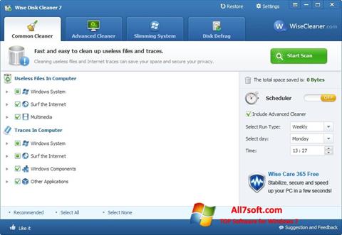 Zrzut ekranu Wise Disk Cleaner na Windows 7