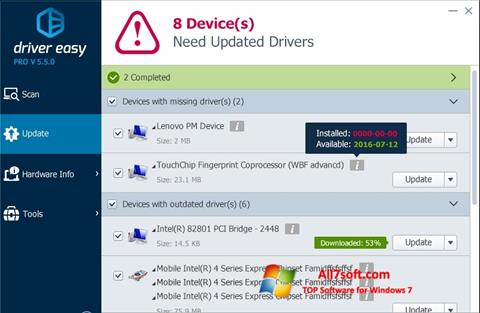 Zrzut ekranu Driver Easy na Windows 7