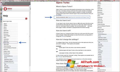 Zrzut ekranu Opera Turbo na Windows 7