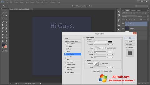 Zrzut ekranu Adobe Photoshop CC na Windows 7