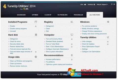 Zrzut ekranu TuneUp Utilities na Windows 7