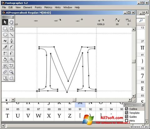 Zrzut ekranu Fontographer na Windows 7