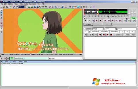 Zrzut ekranu Aegisub na Windows 7