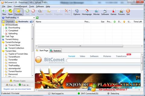 Zrzut ekranu BitComet na Windows 7