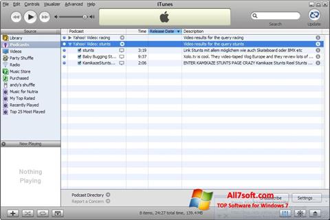 Zrzut ekranu iTunes na Windows 7
