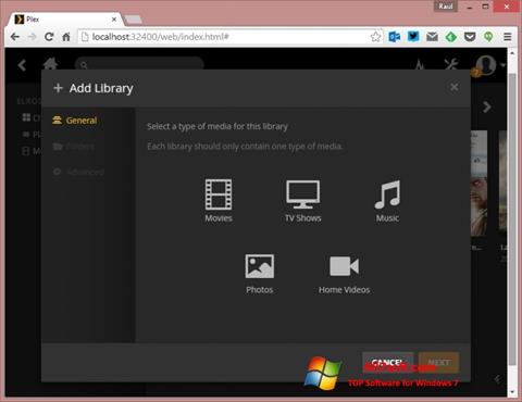 Zrzut ekranu Plex Media Server na Windows 7
