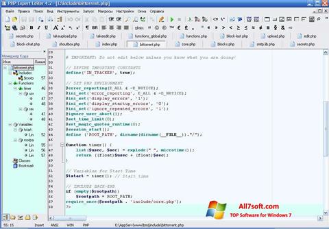 Zrzut ekranu PHP Expert Editor na Windows 7