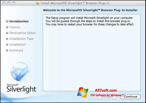 Zrzut ekranu Microsoft Silverlight na Windows 7