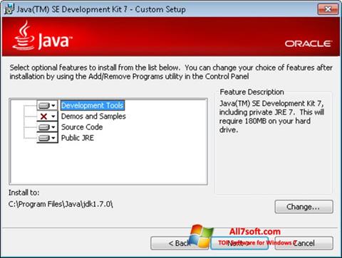 Zrzut ekranu Java SE Development Kit na Windows 7