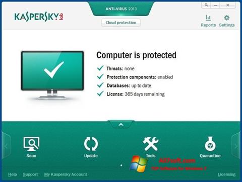 Zrzut ekranu Kaspersky AntiVirus na Windows 7