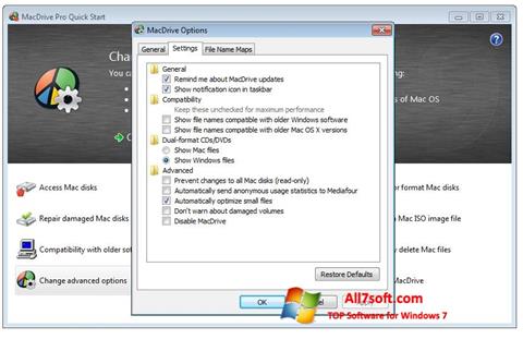 Zrzut ekranu MacDrive na Windows 7