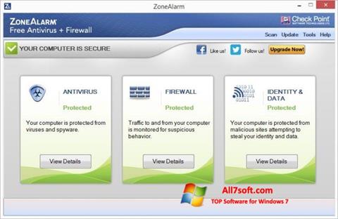 Zrzut ekranu ZoneAlarm na Windows 7
