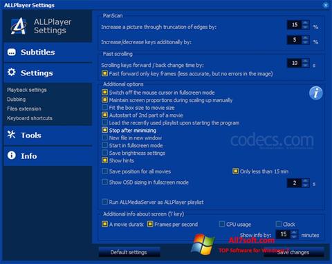 Zrzut ekranu ALLPlayer na Windows 7