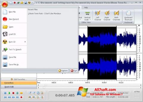 Zrzut ekranu Free Audio Editor na Windows 7