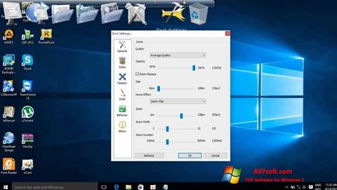 Zrzut ekranu RocketDock na Windows 7