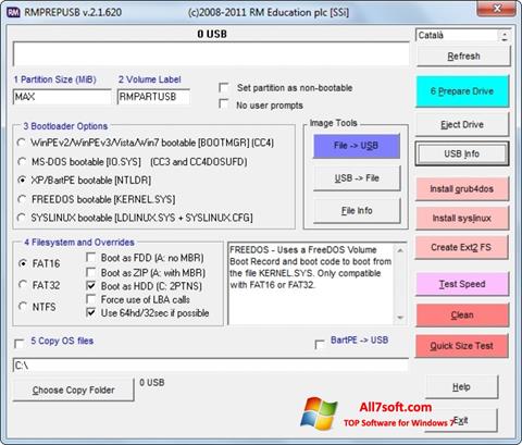 Zrzut ekranu RMPrepUSB na Windows 7