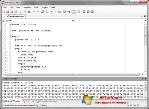 Zrzut ekranu Pascal ABC na Windows 7