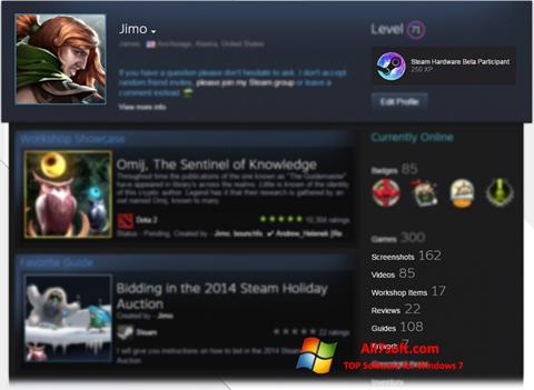Zrzut ekranu Steam na Windows 7